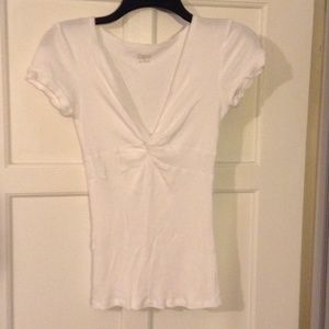 White sexy tee with knot vee