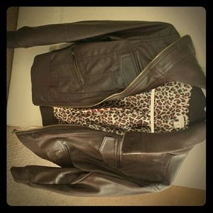 Brown leather jacket
