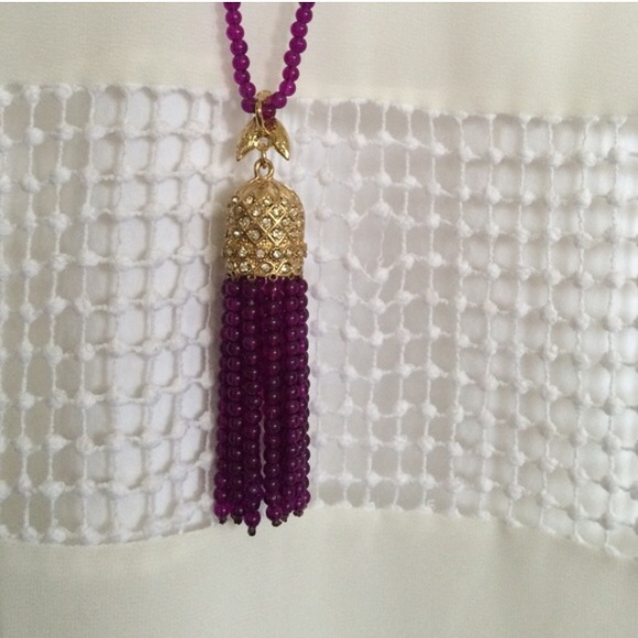 Purple Pendant Tassel Necklace G5