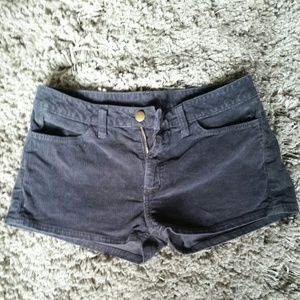 Dark gray/black corduroy shorts