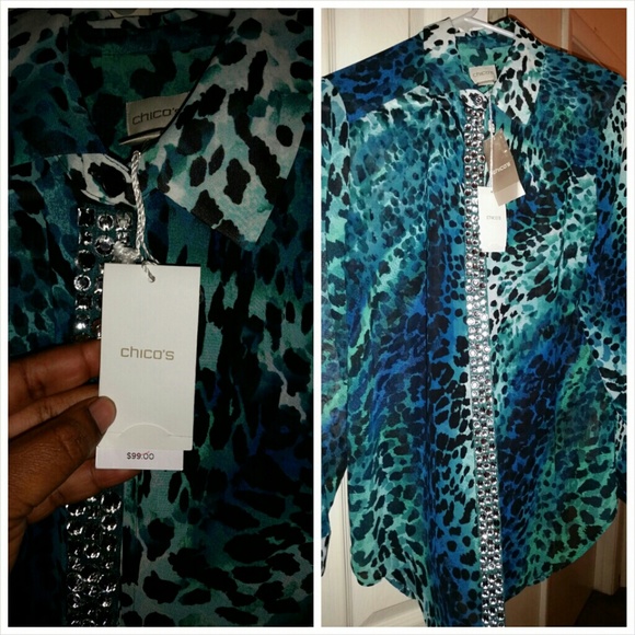 Chicos Diamond studed blouse