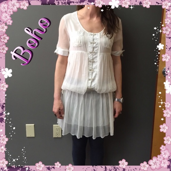 White drop waist dress