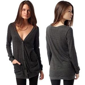 BDG PE Cardigan in Dark Grey