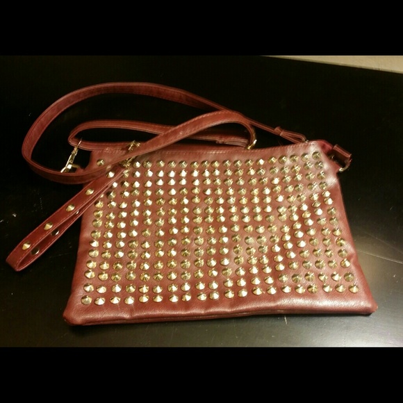 Maroon Studded Purse
