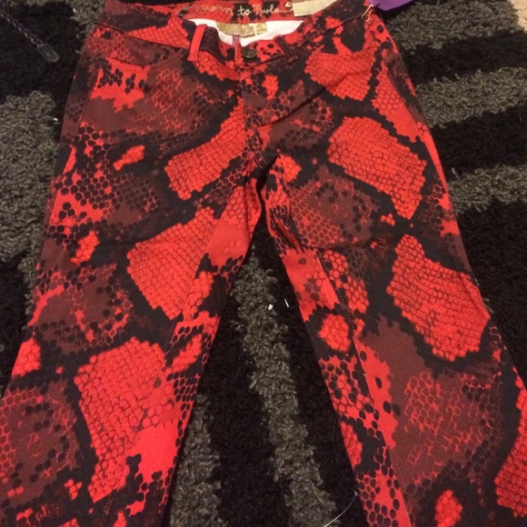 Black and Red snakeskin pants