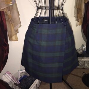 Green/Dark Blue plaid Skirt
