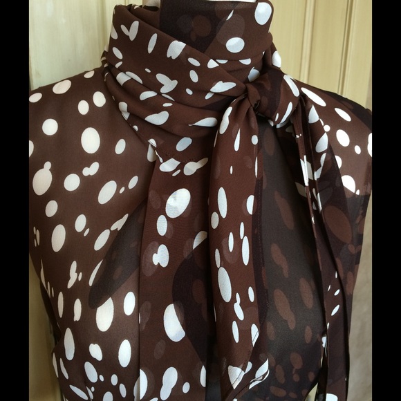 HERMES NWT Silk Chocolate Blouse - Picture 2 of 4