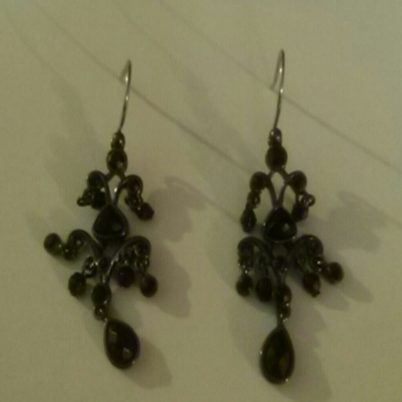 Black rhinestone earrings