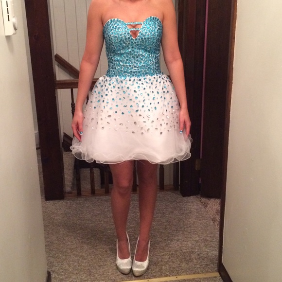 Ombré blue and white formal dress