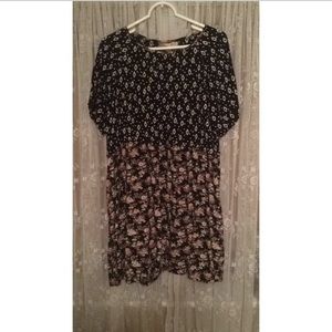 Pattern Block Smock Dress