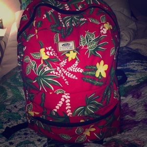 Vans red floral backpack