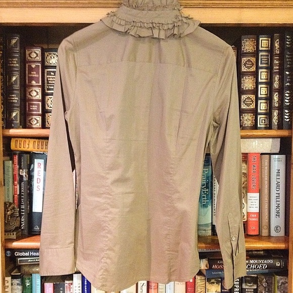 J. Crew Ruffle Tuxedo LS top - Picture 3 of 5