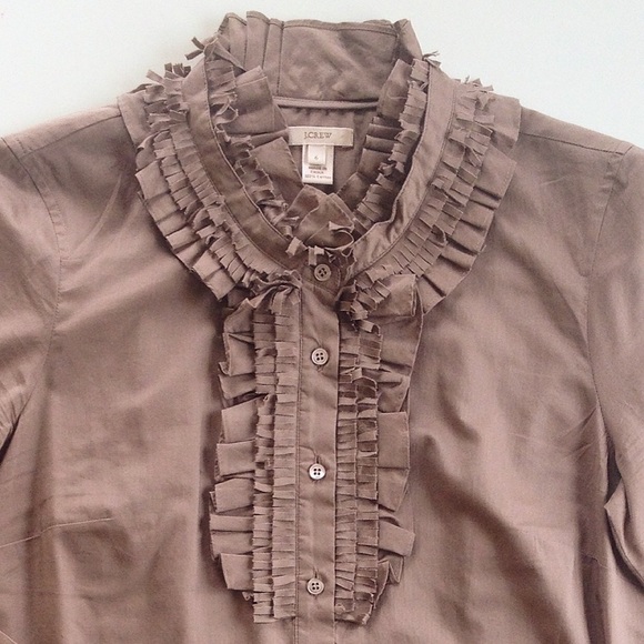 J. Crew Ruffle Tuxedo LS top - Picture 5 of 5