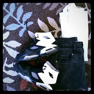 Black and white Jordans