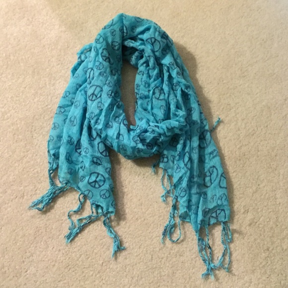 Blue peace sign scarf