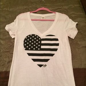White VS Pink v-neck tee and Adidas tee bundle!