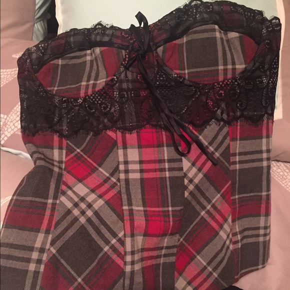 Scottish tartan pattern corset