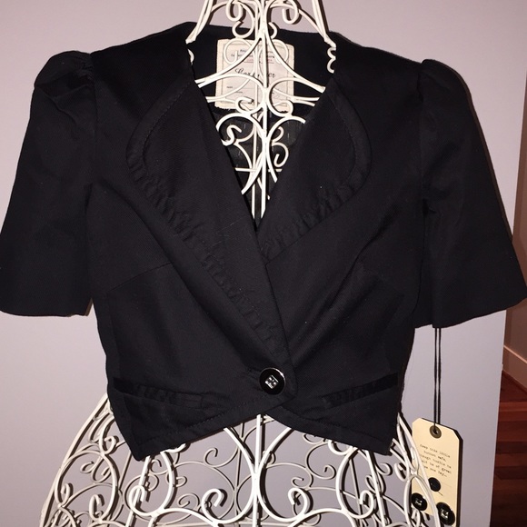 Anthro black lightweight blazer