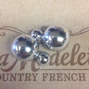 Metallic silver tribal earrings