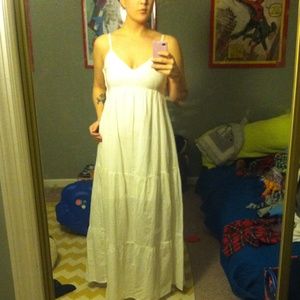 H&M ivory maxi hippie boho dress size 10