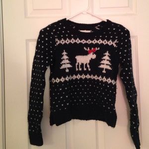 Navy blue moose sweater