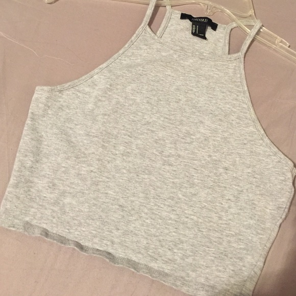 Small Forever 21 plain gray crop top.