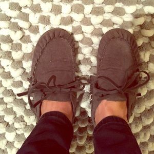 Moccasin like flats.