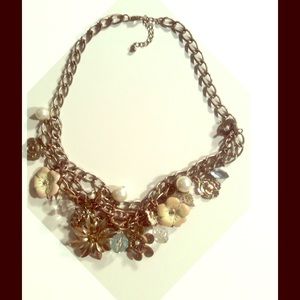 Multi strand foral necklace