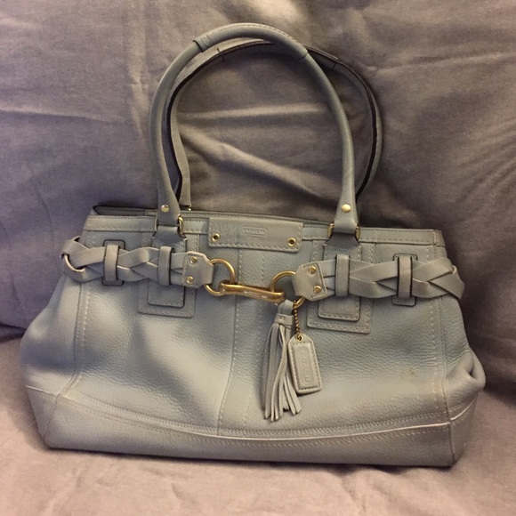 Coach REAL leather baby blue handbag