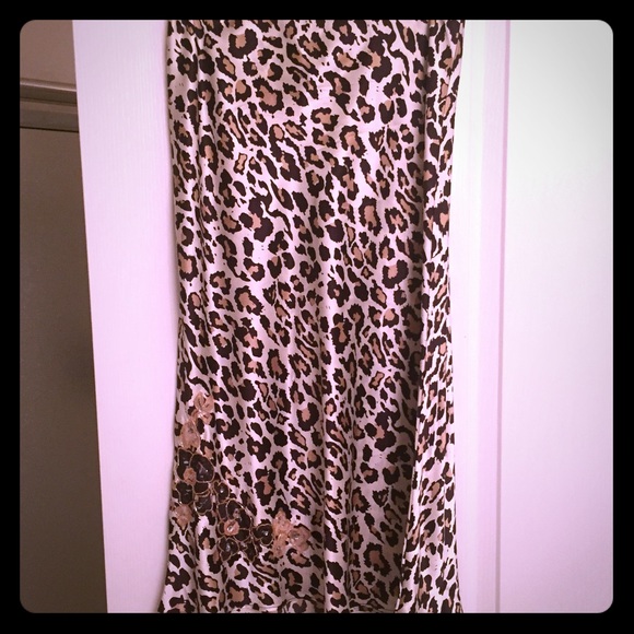 Silk leopard skirt