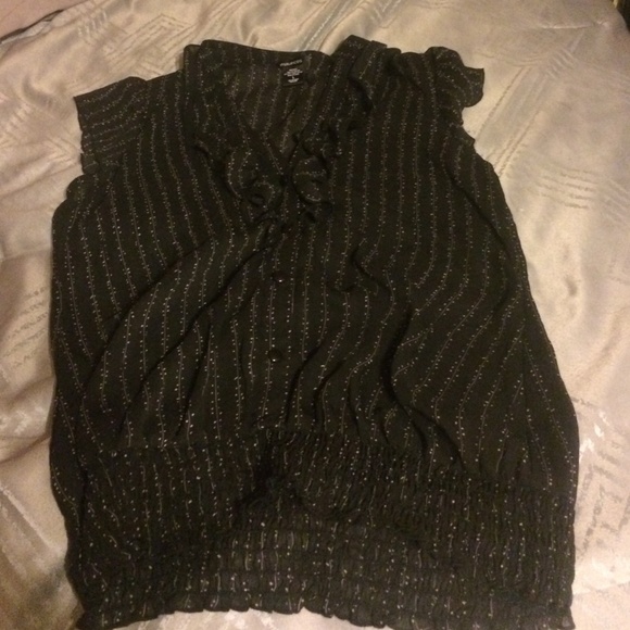 Black and white polka dot blouse