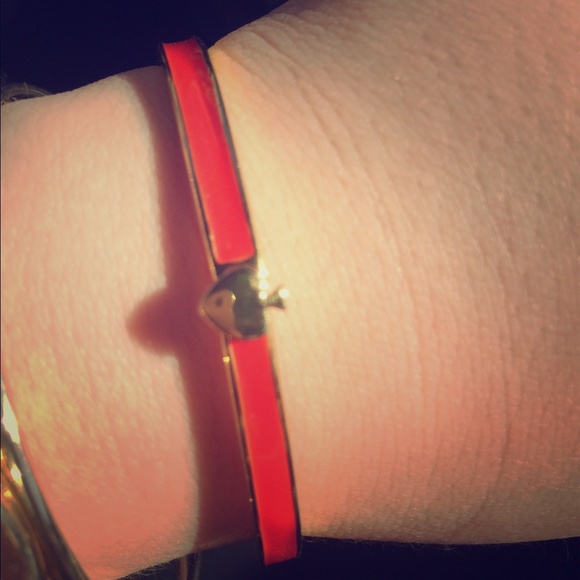 Kate Spade red and gold hinge bracelet ❤️