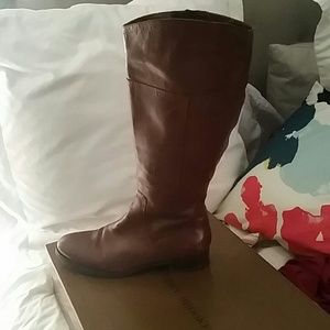 Audrey Brooke Tayler Wide Calf Brown Leather boot