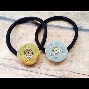 Shot gun shell hair bows(tie, pony tail holder)