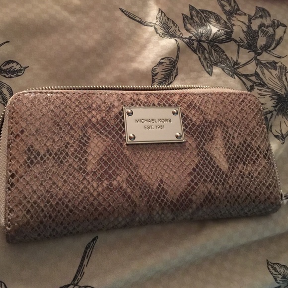 Michael Kors Python Zip Wallet