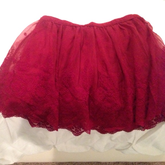 Red lace skirt