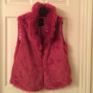 Pink Faux Fur Vest