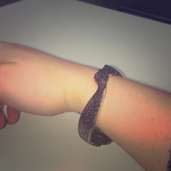 Vintage Silver-Colored Snake Bracelet from Egypt