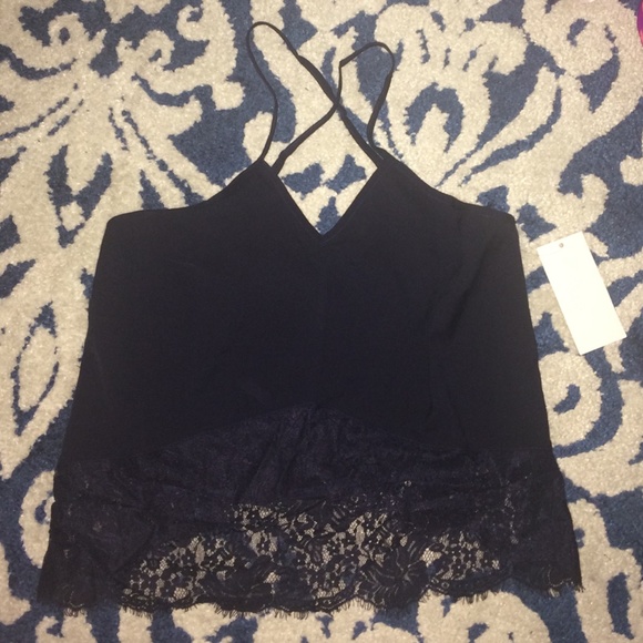 Navy lace top