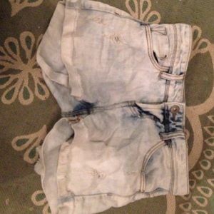 Forever 21 light wash, acid wash detail shorts