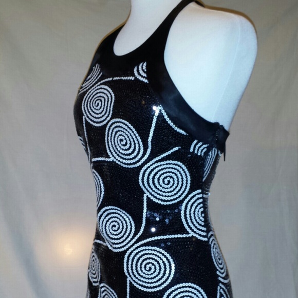 Cache black and white sequin design cocktail dress - Picture 1 of 4