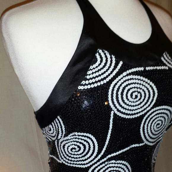 Cache black and white sequin design cocktail dress - Picture 3 of 4