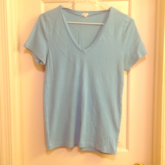 Blue J. Crew Factory V-Neck T-Shirt