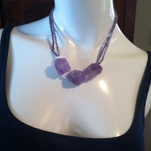 Amethyst raw cut necklace