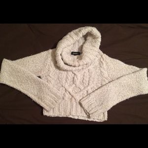 bebe cropped cowl neck sweater