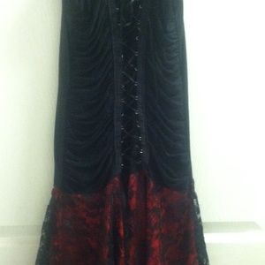 Black and red lace dress