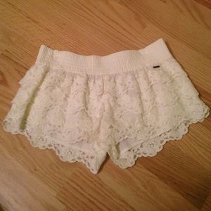 Ivory Hollister Lace Shorts