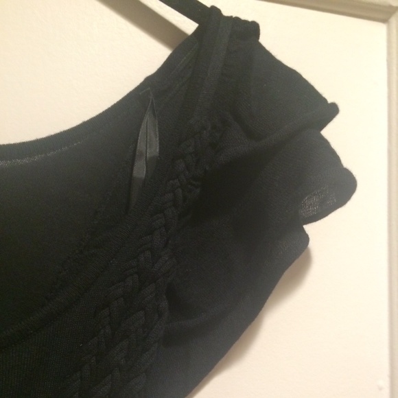 Bebe Sweater Dress Ruffled Cap Sleeve - Picture 3 of 4