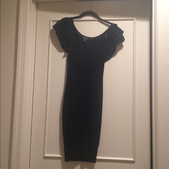 Bebe Sweater Dress Ruffled Cap Sleeve - Picture 4 of 4