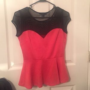 Forever 21 hot pink peplum top